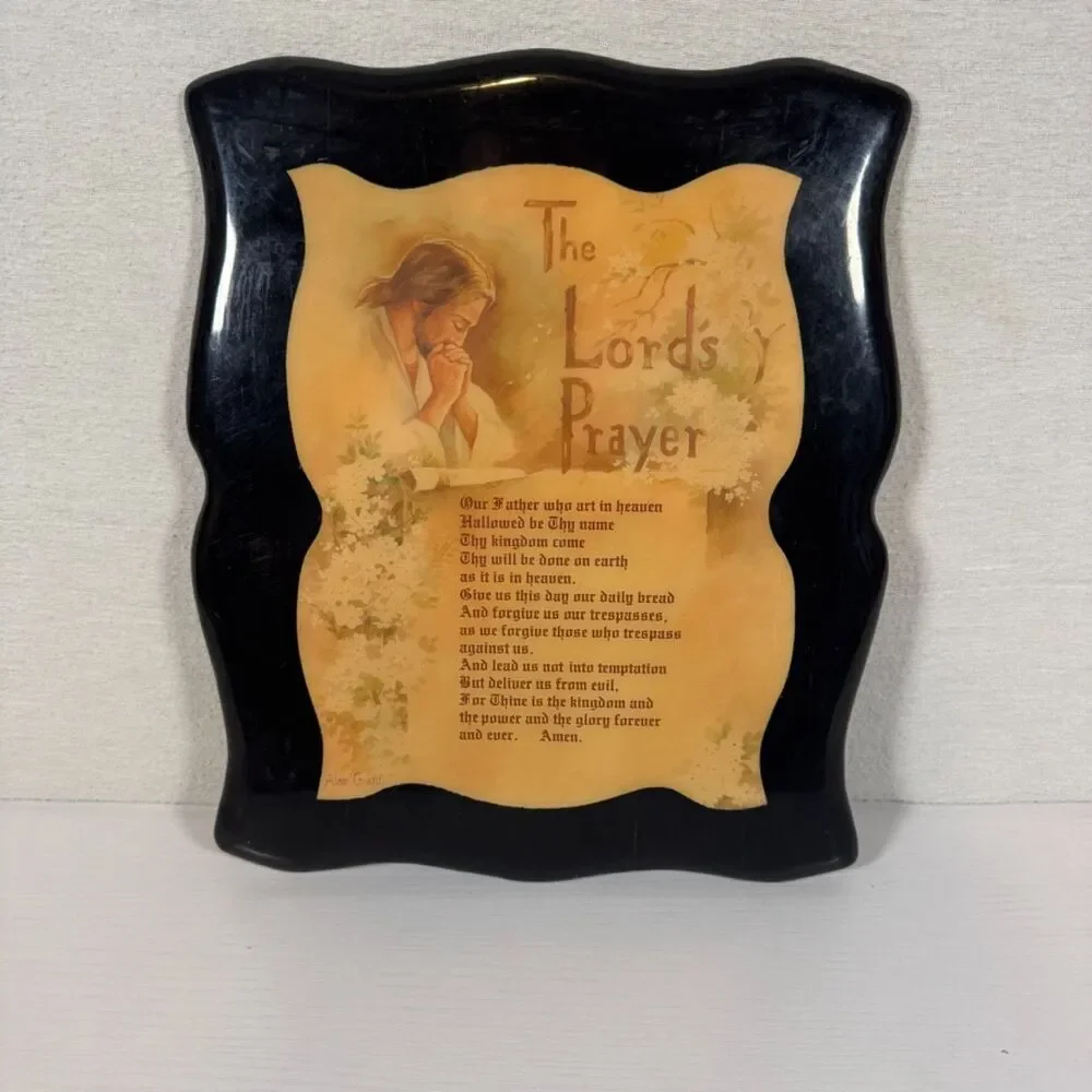DenCraft The Lords Prayer Vintage Wall Plaque Plaque Religious Decor 12x11
